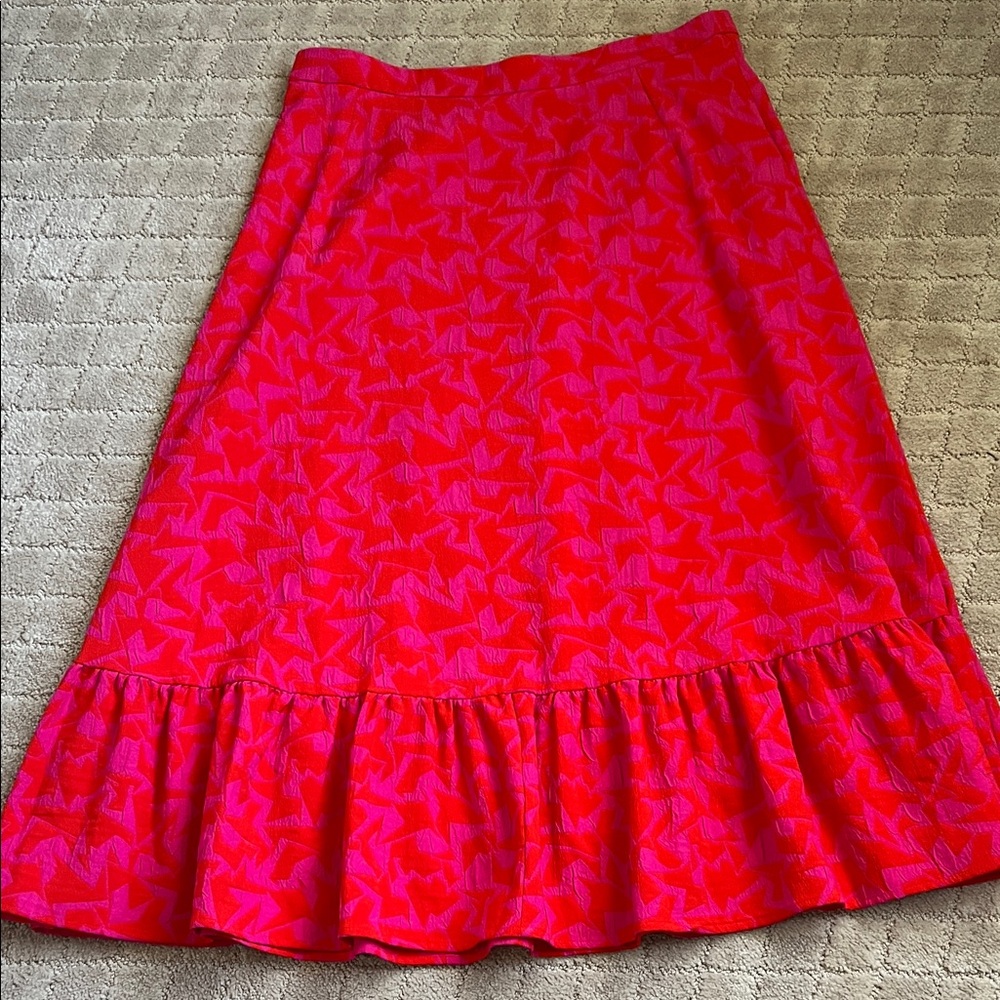 Saint + Sofia Bright Pink Ruffle-Hem Women’s Skirt
